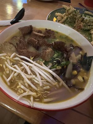 Veggie ramen with fake duck  at Oolong Asian Cuisine in Dubuque