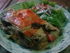Vegan lasagne at The Hanoi Social Club in Hanoi