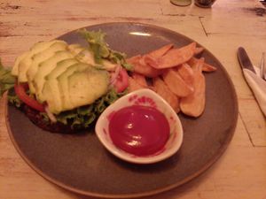 Vegan version of the veggie burger at The Hanoi Social Club in Hanoi