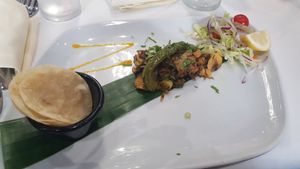 Garlic mushroom on puri at Namaste Indian Restaurant & Kings Prosecco Lounge in South Shields