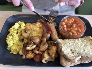 A small size breakfast.   at Plant Faced Coffee Shop in Hadleigh