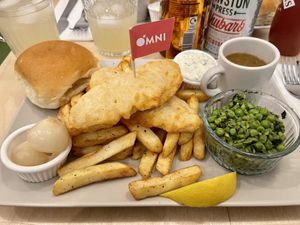 ‘Fish’ and chips  at Plant Faced Coffee Shop in Hadleigh
