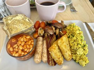 Big breakfast  at Plant Faced Coffee Shop in Hadleigh