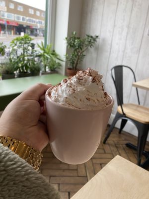 Warming hot chocolates  at Plant Faced Coffee Shop in Hadleigh