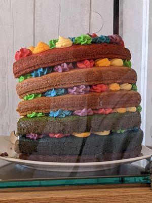 Pride AF cake!! 🏳️‍🌈 at Plant Faced Coffee Shop in Hadleigh