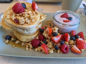 The best vegan pancakes at Plant Faced Coffee Shop in Hadleigh