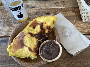 Tofu scramble omelette   at Loop in North London