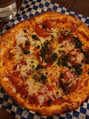 Their pizza crust/sauce is vegan & they offer vegan cheese for pizza despite not being identified as vegan on the menu. at Bonnie Day in Winnipeg