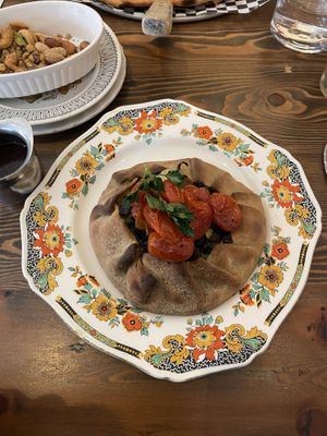 Vegan Galette with Tomato Confit  at Bonnie Day in Winnipeg