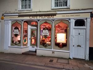 Cute exterior at Cafe Mumbai in Totnes