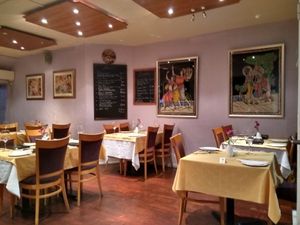 Dining room at Cafe Mumbai in Totnes