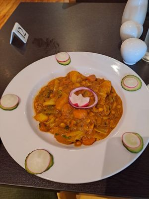 Mixed Vegetable Dansak at Cafe Mumbai in Totnes