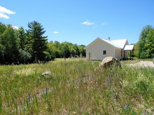 The retreat house in the field.  at Teal Sky Retreat in Balderson