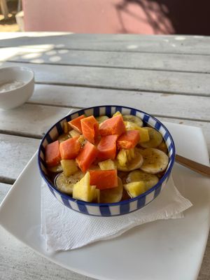 Porridge with fresh fruits   at Green Coconut Restaurant in Tangalle