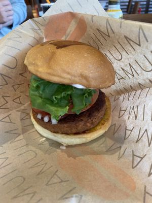 Filling burger   at Umami Burger - Ariake Garden in Tokyo