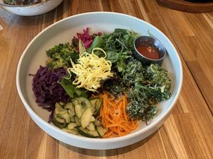 Bibimbap (I ordered vegan but it was topped with egg)  at Made in House in Seattle