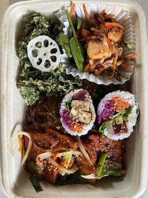 Bento box with spicy tofu steak, to-go  at Made in House in Seattle