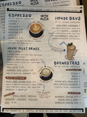 Lovely beverages  at Made in House in Seattle