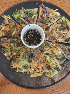 Vegan savory pancake   at Made in House in Seattle