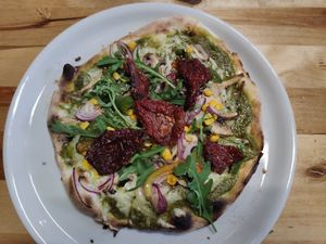 Vegan Veggie pizza at Loca in Tallinn