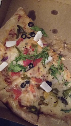 Half eaten Vegan Greeka at Loca in Tallinn