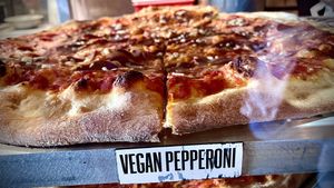 Vegan pepperoni!   at Pizzanista in Los Angeles