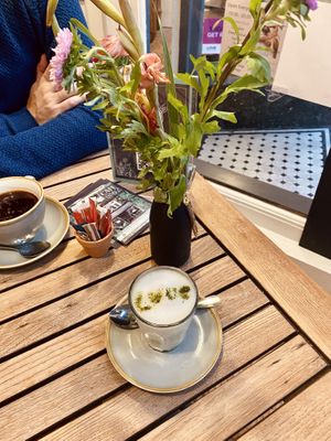 Matcha latte  at Cafe@62 in Brighton