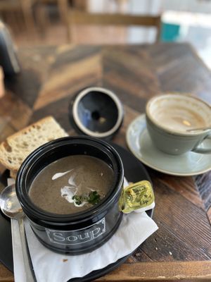 Mushroom soup. Mmmmm  at Cafe@62 in Brighton