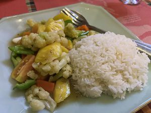 Pineapple and veg   at Nary Kitchen in Battambang