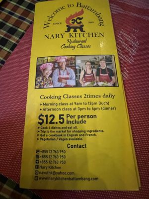 Cooking class   at Nary Kitchen in Battambang