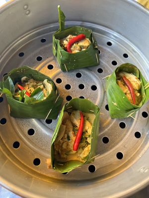 Tofu amok (cooking class)   at Nary Kitchen in Battambang