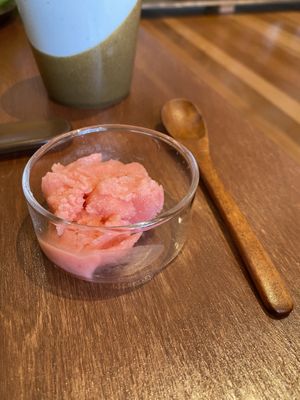 vegan strawberry icecream  at Santosha 산토샤 in Jeju