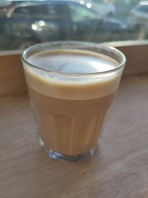 Latte (very strong) at Two Old Goats  in Market Harborough