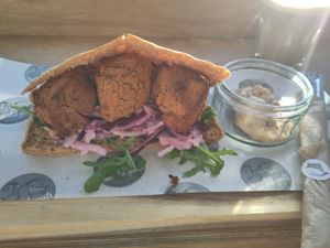Sweet potato pitta at Two Old Goats  in Market Harborough