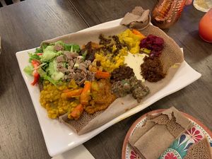 I started eating before the pic, couldn’t hold myself 😅  at La Vegan in Toronto