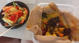 Potato Salad & The Veggie combo. at La Vegan in Toronto