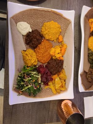 My platter at La Vegan in Toronto
