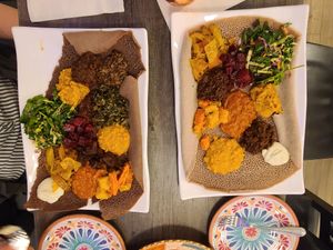 My platter and gluten free! at La Vegan in Toronto