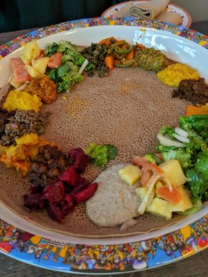 Combo platter at La Vegan in Toronto