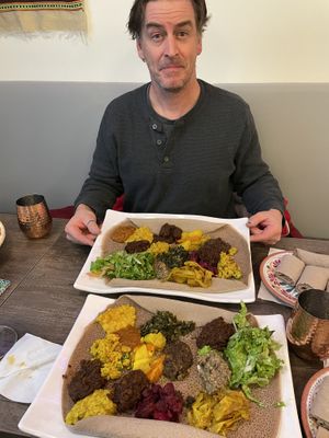 Veggie Combo deliciousness!  at La Vegan in Toronto