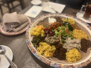 Huge portion of food for two  at La Vegan in Toronto