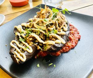 Stuffed aubergine   at Carola Ann's in Mossel Bay