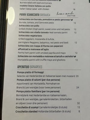 Current Menu (April 14, 2024)  at Pompa in Amsterdam