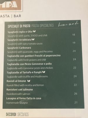Current Menu (April 14, 2024)  at Pompa in Amsterdam