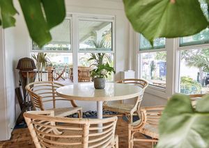 Indoor seating  at Palmys in San Diego