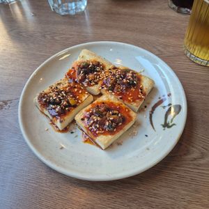 Pan fried tofu starter at Namu Korean Kitchen in Glasgow