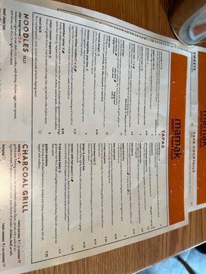Menu  at Mamak Asian Street Food in Orlando