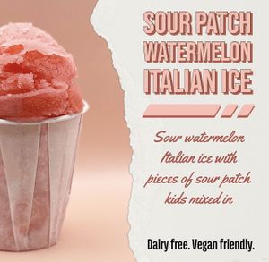 Sour Patch Watermelon Italian Ice  at Lava Ice Shop in Port Charlotte