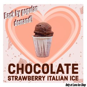 Dark Chocolate Strawberry Italian ice  at Lava Ice Shop in Port Charlotte