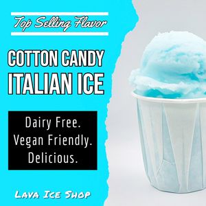 Cotton candy Italian ice  at Lava Ice Shop in Port Charlotte